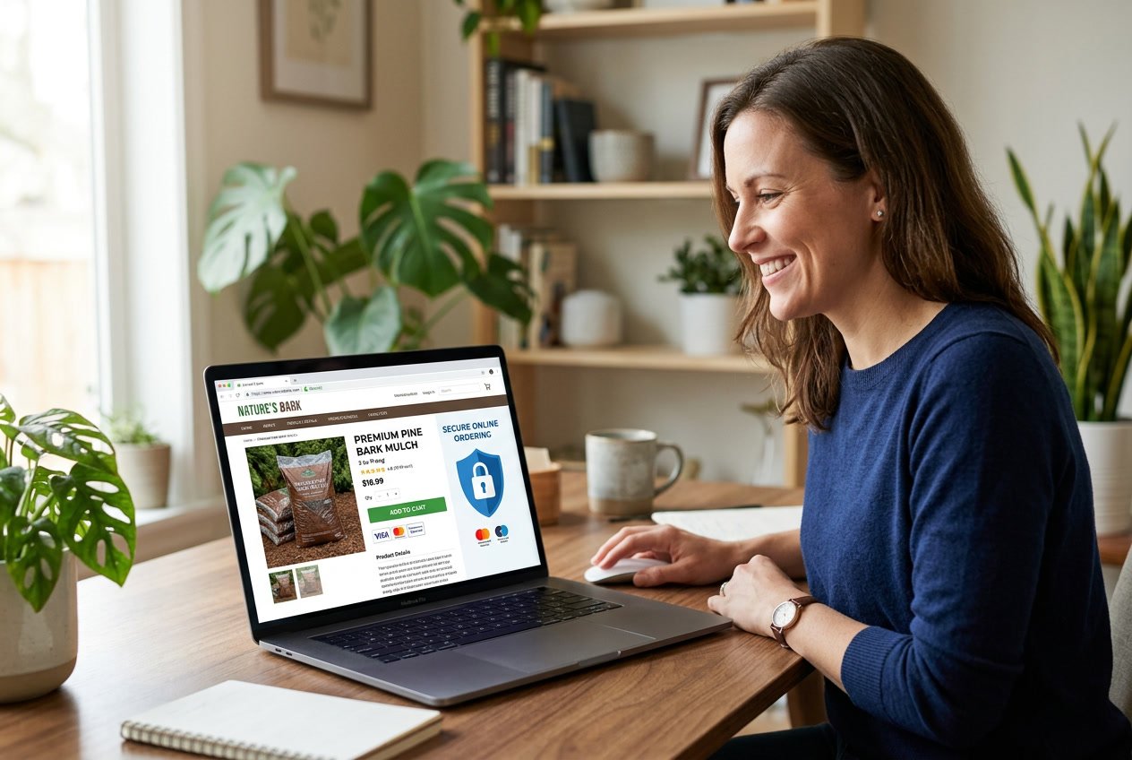 Kvinde der køber barkflis online